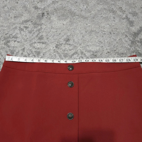 ANN TAYLOR FACTORY Nwt Rust Spice Faux Button Front Mini A-line Skirt, Size 16 - Picture 9 of 13